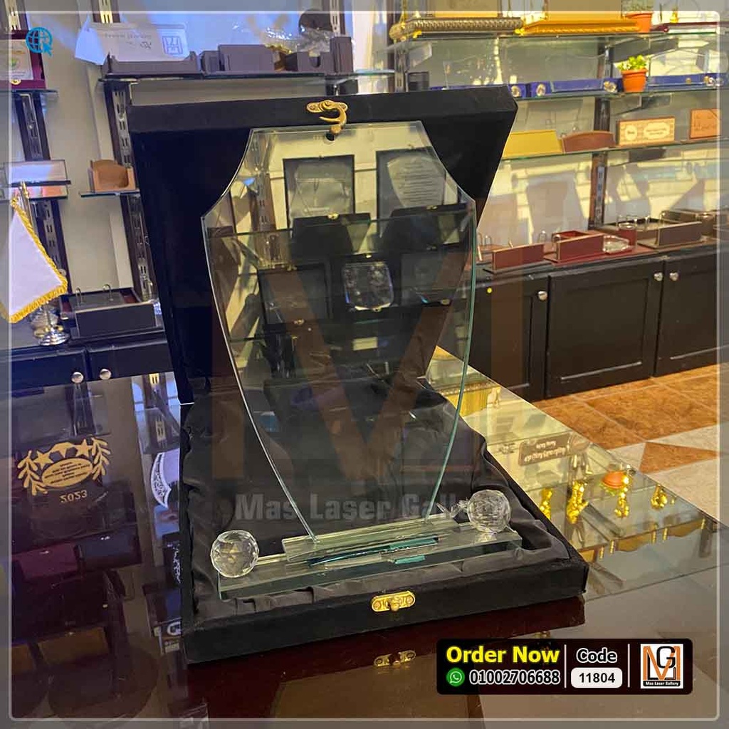 درع كريستال علبه قطيفة (كبير جدا) 5  | 11804