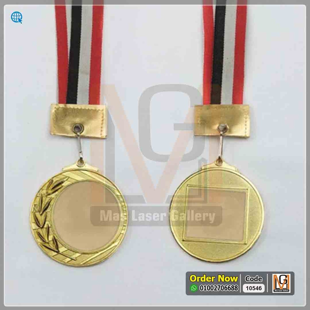 ميدالية صدر ذهبي وجهين 7 سم غصن *8* | 10546