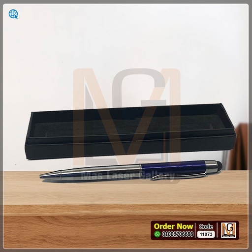 [900071] طقم قلم ازرق وفضي بتتاش للموبايل *9* | 11073