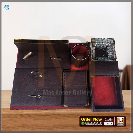 طقم مكتب جلد بني ( 8 قطع) *20* | 11473